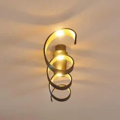 Lampes Art Déco-hofstein Plafonnier Rezat LED Noir doré, 1 lumière