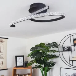 hofstein Plafonnier Rheinfelden LED Noir, 1 lumière