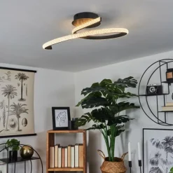 hofstein Plafonnier Rheinfelden LED Noir, 1 lumière