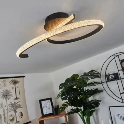 hofstein Plafonnier Rheinfelden LED Noir, 1 lumière