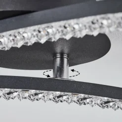 hofstein Plafonnier Rheinfelden LED Noir, 1 lumière