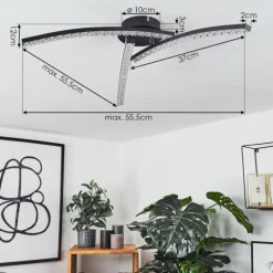 hofstein Plafonnier Rheinfelden LED Noir, 1 lumière