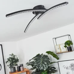 hofstein Plafonnier Rheinfelden LED Noir, 1 lumière