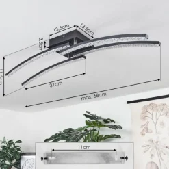 hofstein Plafonnier Rheinfelden LED Noir, 1 lumière