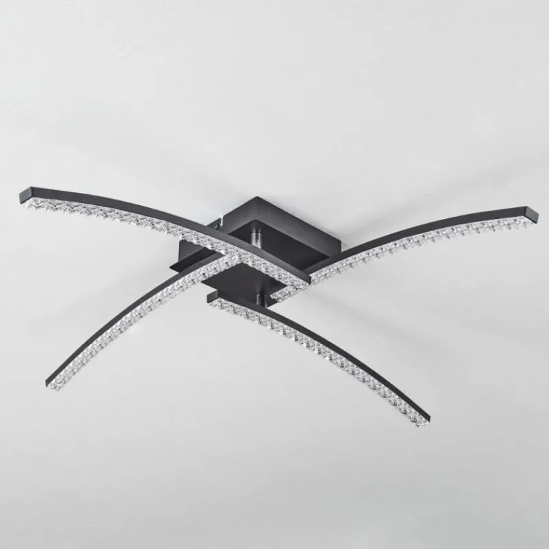 hofstein Plafonnier Rheinfelden LED Noir, 1 lumière