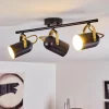 Lampes Industrielles-hofstein Plafonnier Rialey Laiton, Noir, 3 lumières