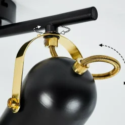 Lampes Industrielles-hofstein Plafonnier Rialey Laiton, Noir, 2 lumières