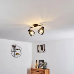 hofstein Plafonnier Rieti Noir, 2 lumières