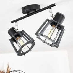 hofstein Plafonnier Rieti Noir, 2 lumières