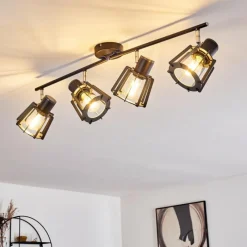 hofstein Plafonnier Rieti Noir, 4 lumières* Spots Et Projecteurs