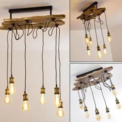 hofstein Plafonnier Rimforsa Brun, Laiton, Rouille, 6 lumières