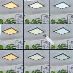 hofstein Plafonnier Ringuelet LED Noir, Blanc, 1 lumière, Télécommandes