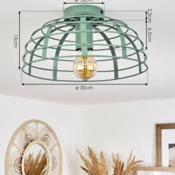 Lampes Vintages & Rétros-hofstein Plafonnier Rivers Bleu, 1 lumière