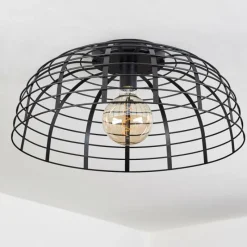 Lampes Vintages & Rétros-hofstein Plafonnier Rivers Noir, 1 lumière