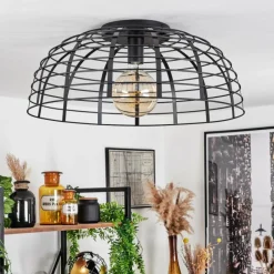 Lampes Vintages & Rétros-hofstein Plafonnier Rivers Noir, 1 lumière