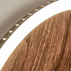 hofstein Plafonnier Rocha LED Brun, Couleur bois, Noir, 1 lumière