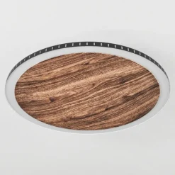 hofstein Plafonnier Rocha LED Brun, Couleur bois, Noir, 1 lumière