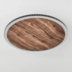 hofstein Plafonnier Rocha LED Brun, Couleur bois, Noir, 1 lumière