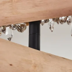 Luminaires Scandinaves-hofstein Plafonnier Rodeche LED Bois clair, Noir, 1 lumière