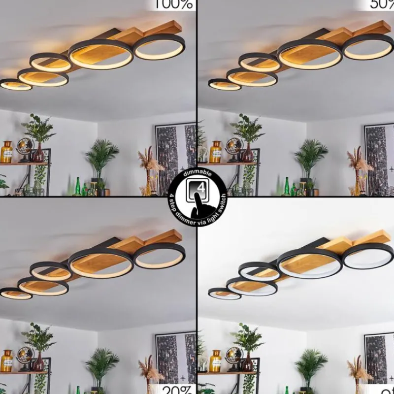 Luminaires Scandinaves-hofstein Plafonnier Rodekro LED Écru, Noir, 1 lumière