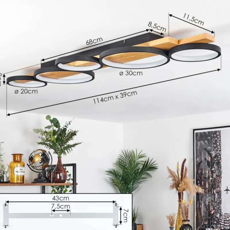 Luminaires Scandinaves-hofstein Plafonnier Rodekro LED Écru, Noir, 1 lumière