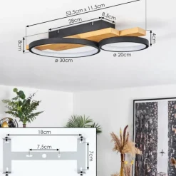 Luminaires Scandinaves-hofstein Plafonnier Rodekro LED Écru, Noir, 1 lumière
