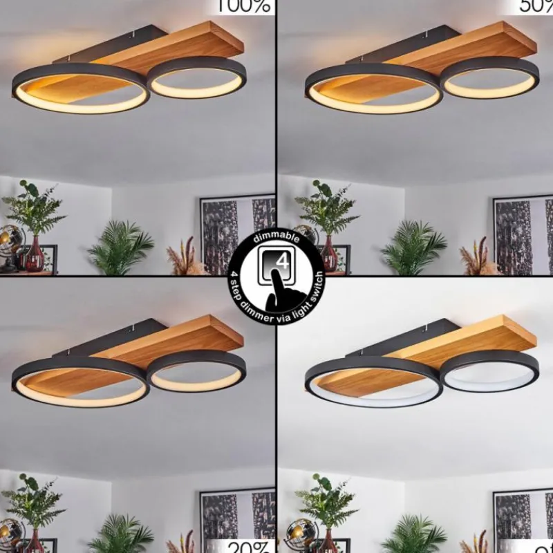 Luminaires Scandinaves-hofstein Plafonnier Rodekro LED Écru, Noir, 1 lumière