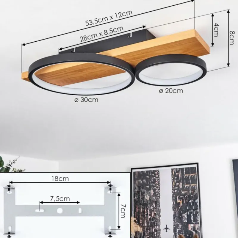 Luminaires Scandinaves-hofstein Plafonnier Rodekro LED Écru, Noir, 1 lumière