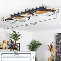 Luminaires Scandinaves-hofstein Plafonnier Rodekro LED Écru, Noir, 1 lumière