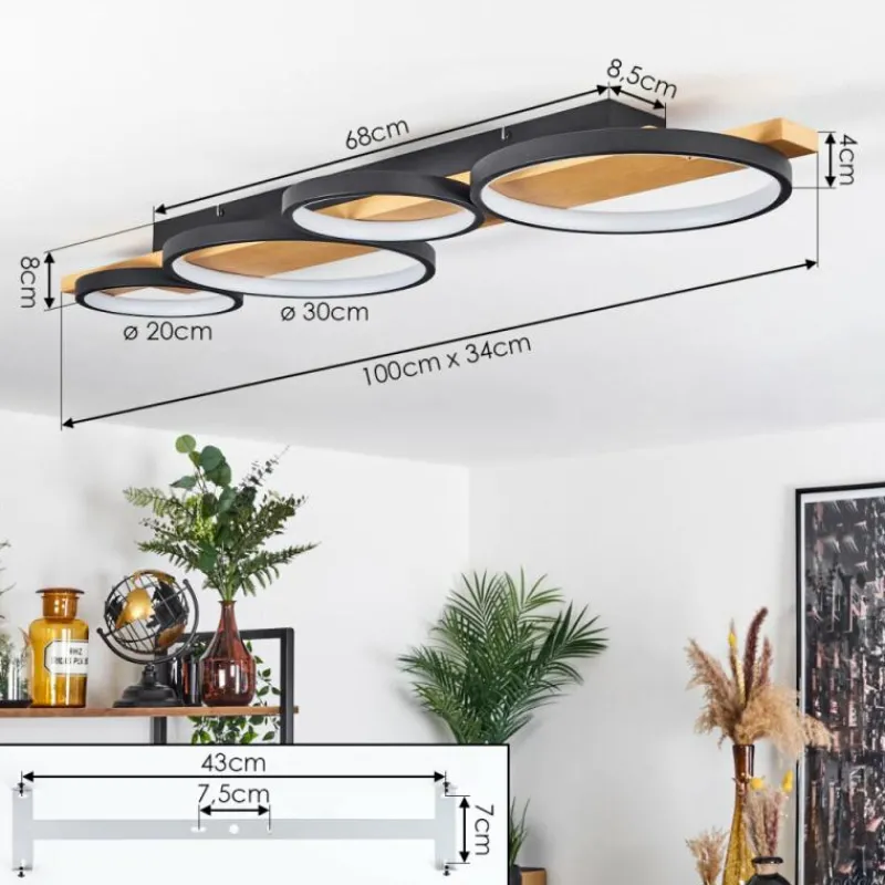 Luminaires Scandinaves-hofstein Plafonnier Rodekro LED Écru, Noir, 1 lumière