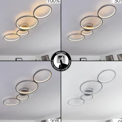 hofstein Plafonnier Rodekro LED Nickel mat, 4 lumières