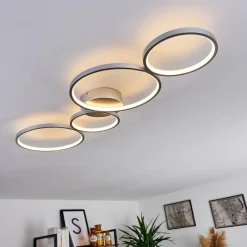 hofstein Plafonnier Rodekro LED Nickel mat, 1 lumière