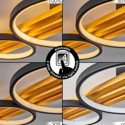 hofstein Plafonnier Rodekro LED Noir, 1 lumière