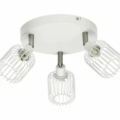 Luminaires Brilliant Plafonnier rond à spots Brilliant Flavian Blanc, 3 lumières* Spots Et Projecteurs