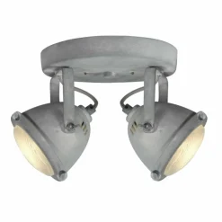 Luminaires Brilliant Plafonnier rond à spots Brilliant Carmen LED Gris, 2 lumières