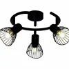 Luminaires Brilliant Plafonnier rond à spots Brilliant Elhi Noir, 3 lumières* Spots Et Projecteurs