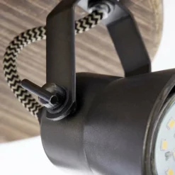 Luminaires Rustiques-Luminaires Brilliant Plafonnier rond à spots Brilliant Seed Bois foncé, Noir, 3 lumières