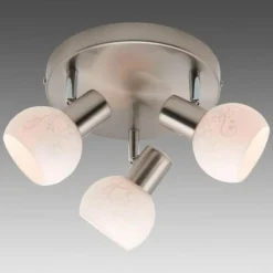 Luminaires Brilliant Plafonnier rond à spots Brilliant Bona Blanc, 3 lumières