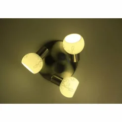 Luminaires Brilliant Plafonnier rond à spots Brilliant Bona Blanc, 3 lumières