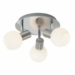 Luminaires Brilliant Plafonnier rond à spots Brilliant Tiara Blanc, 3 lumières