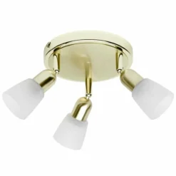 Luminaires Brilliant Plafonnier rond à spots Brilliant Sofia Laiton, 3 lumières