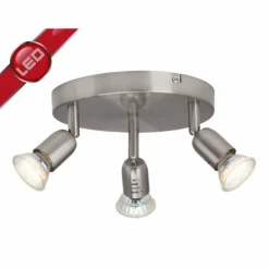 Luminaires Brilliant Plafonnier rond à spots Brilliant Loona, 3 lumières* Spots Et Projecteurs