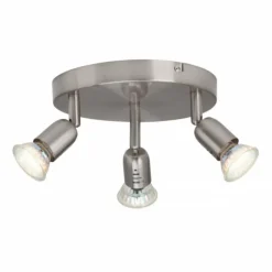 Luminaires Brilliant Plafonnier rond à spots Brilliant Loona, 3 lumières* Spots Et Projecteurs