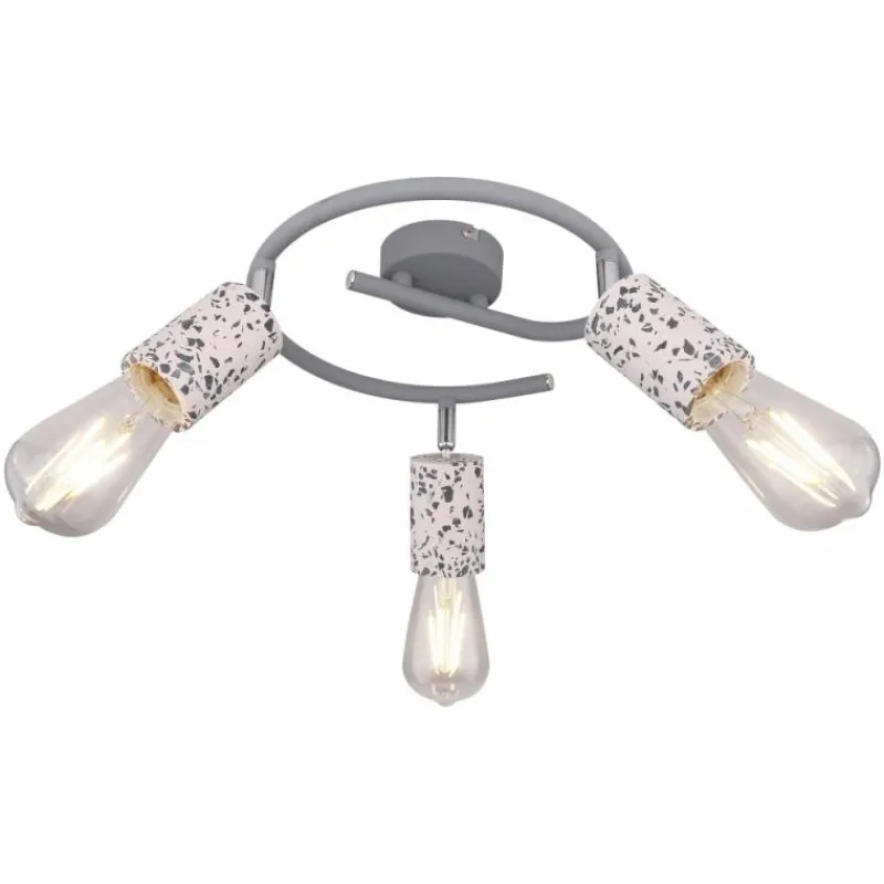 Luminaires Globo Lighting Plafonnier rond à spots Globo FLECKI Gris, 3 lumières* Spots Et Projecteurs