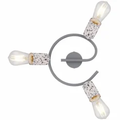 Luminaires Globo Lighting Plafonnier rond à spots Globo FLECKI Gris, 3 lumières* Spots Et Projecteurs