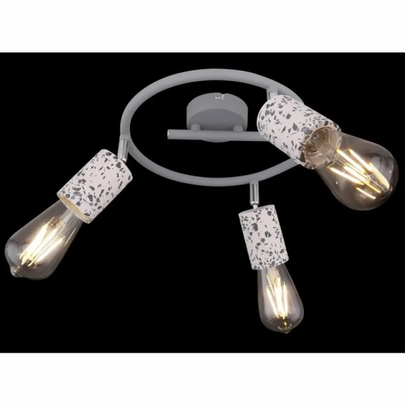 Luminaires Globo Lighting Plafonnier rond à spots Globo FLECKI Gris, 3 lumières* Spots Et Projecteurs
