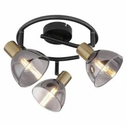 Luminaires Globo Lighting Plafonnier rond à spots Globo KLERENA Noir, 3 lumières