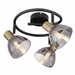 Luminaires Globo Lighting Plafonnier rond à spots Globo KLERENA Noir, 3 lumières