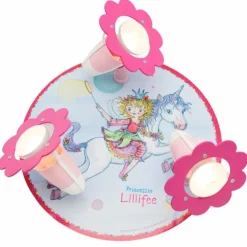 Lampes En Bois-Luminaires Elobra Plafonnier rond Elobra EINHORN Rose, 3 lumières