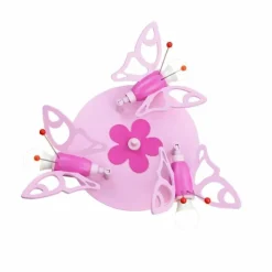 Lampes En Bois-Luminaires Elobra Plafonnier rond Elobra FALTER Rose, 3 lumières